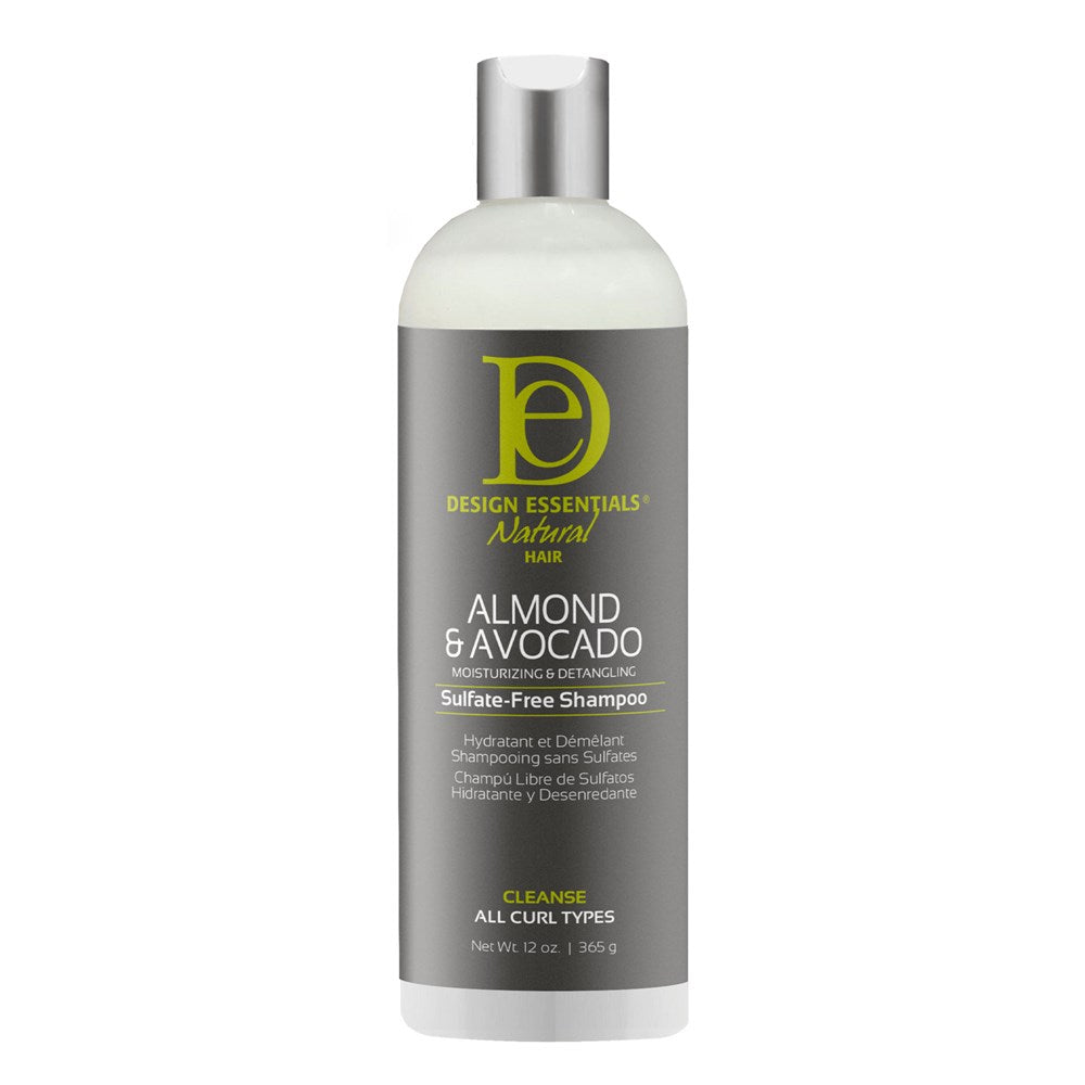 DESIGN ESSENTIALS Almond & Avocado Moisturizing & Detangling Sulfate-Free Shampoo (12oz)