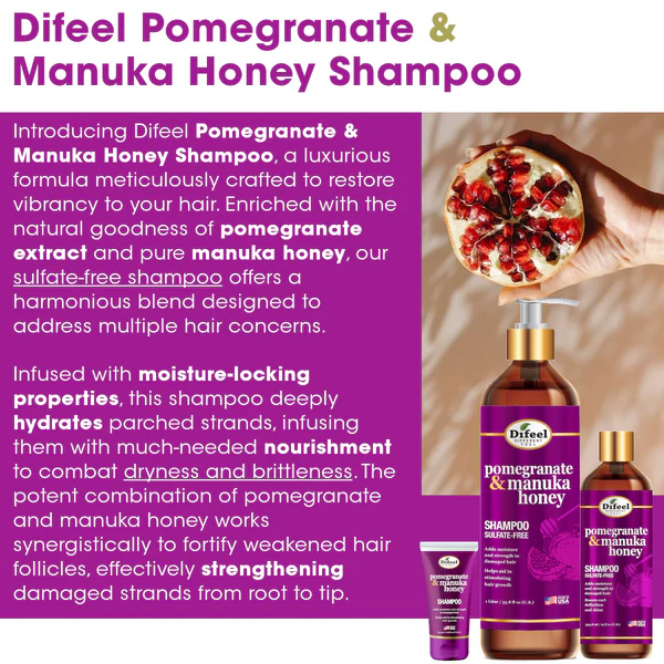 Difeel Pomegranate & Manuka Honey Sulfate Free Shampoo